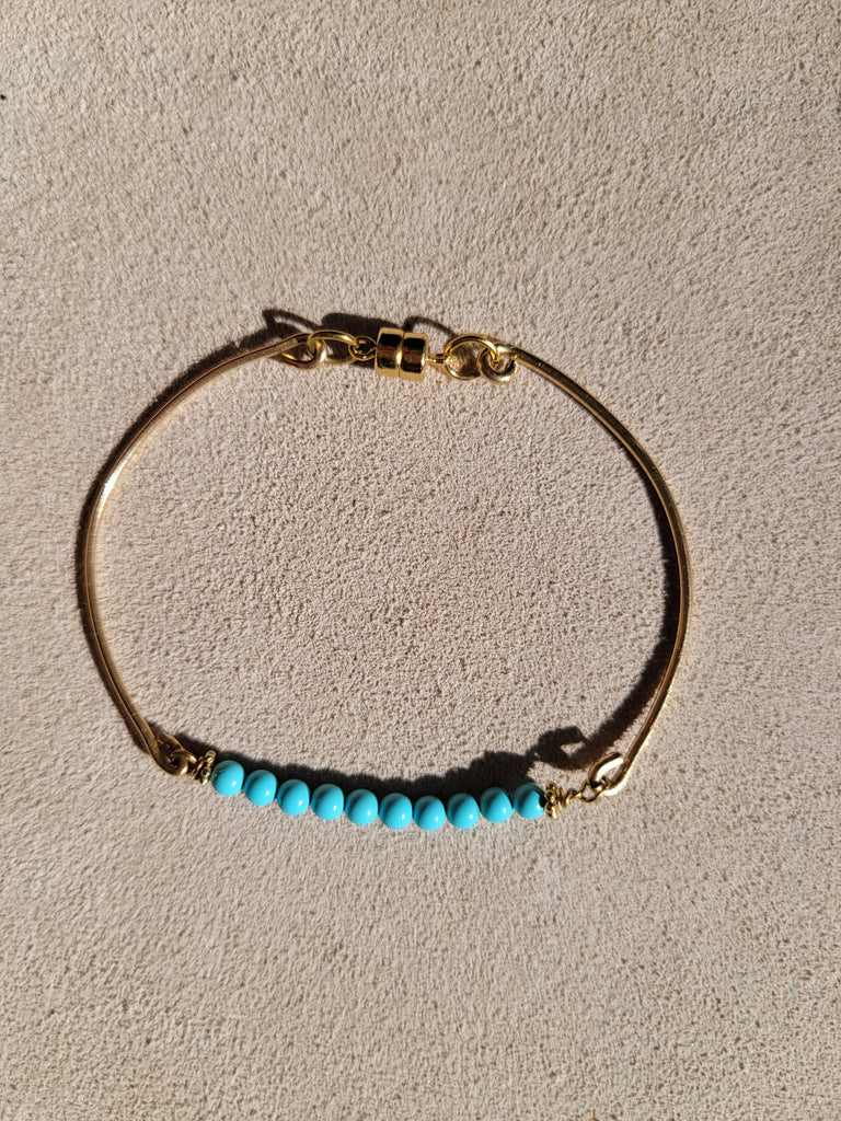 Flower turquoise bangle