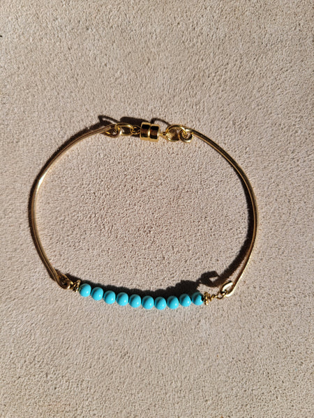 Flower turquoise bangle