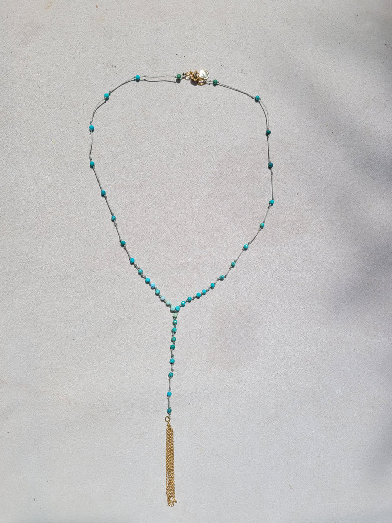 Satelite small gem necklace (short)