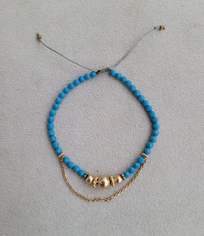 Flower turquoise macrame