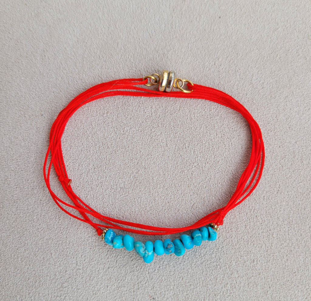 Turquoise nuggets thread wrap