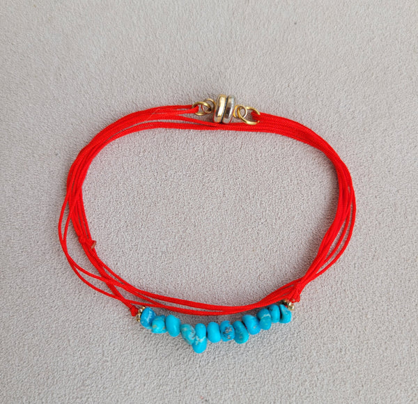 Turquoise nuggets thread wrap