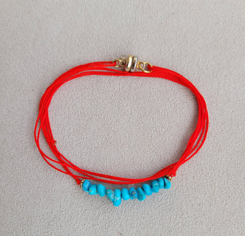 Turquoise nuggets thread wrap