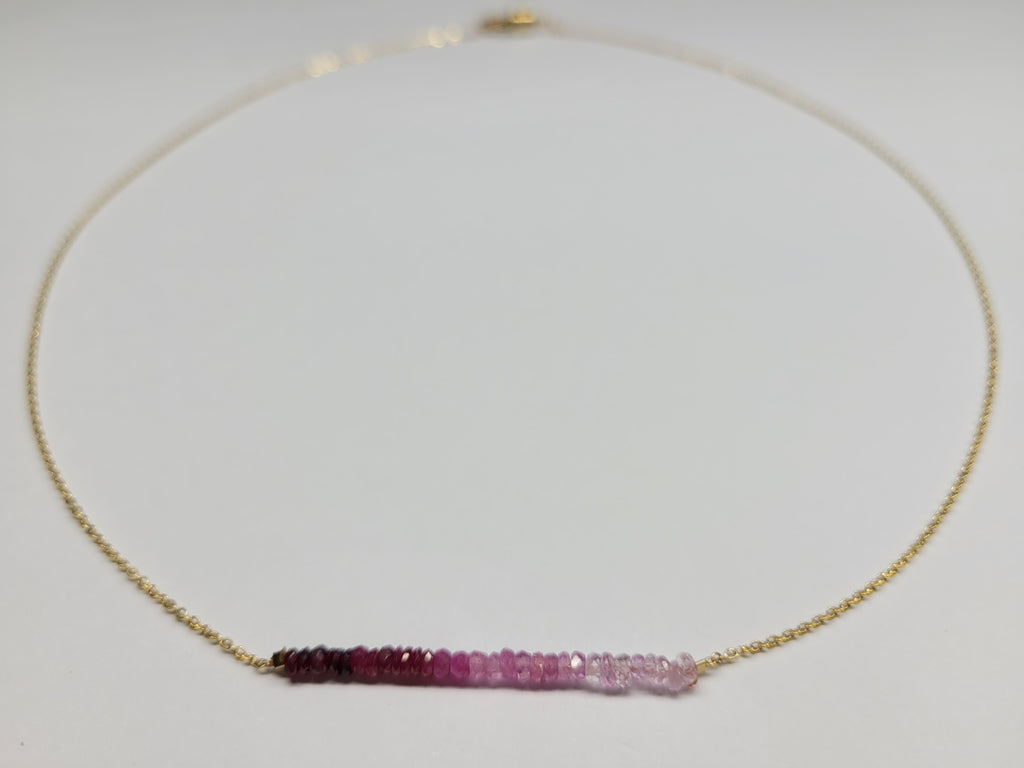 Ruby ombre simple chain necklace